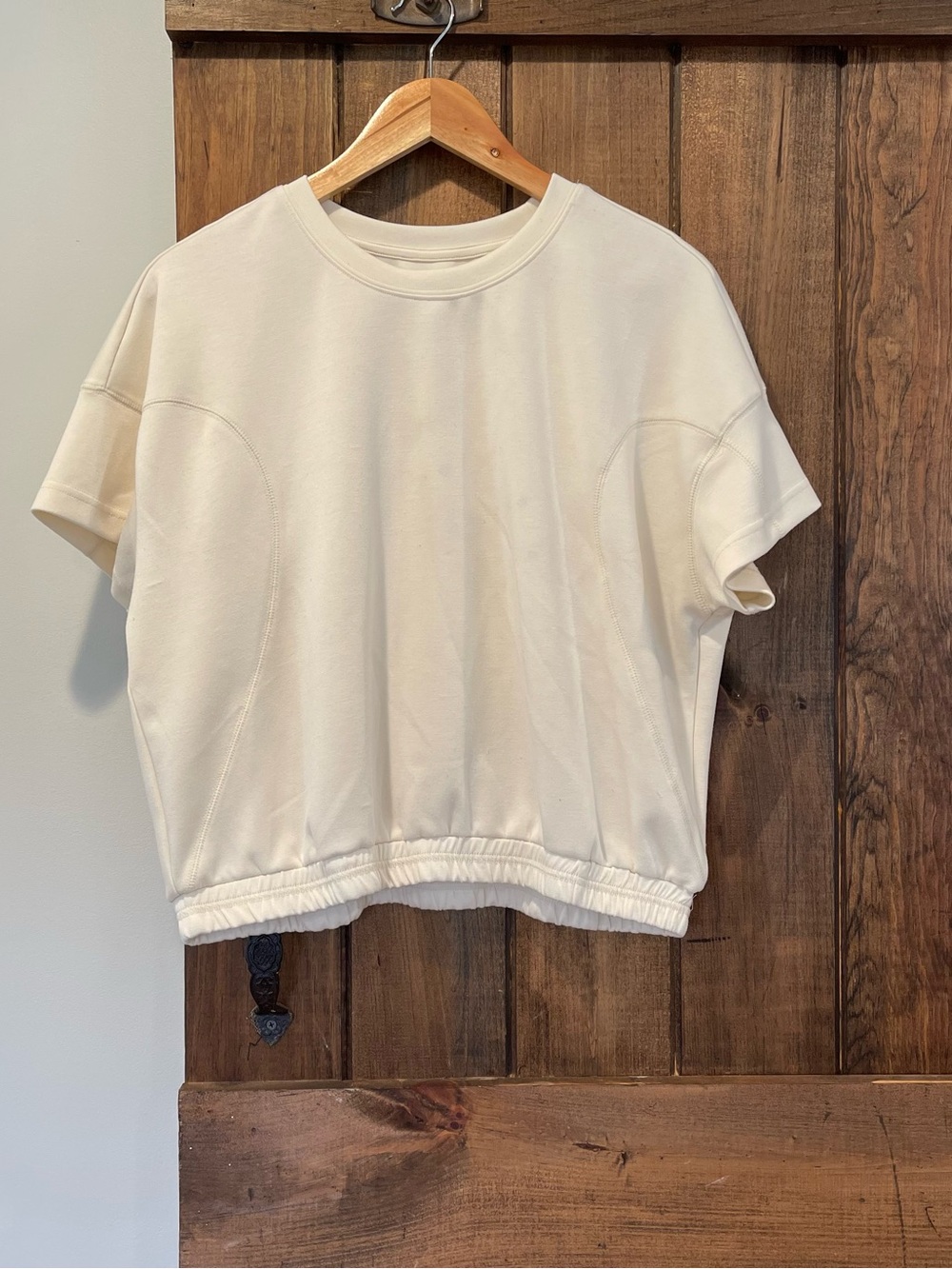 Spyder Ivory Gathered Band Hem Workout Sporty Top Large